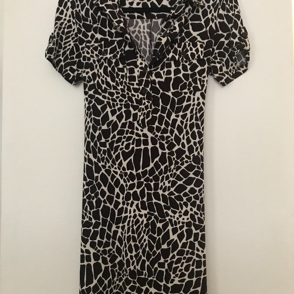 Women's Dress, Black/White, Size Small (6)